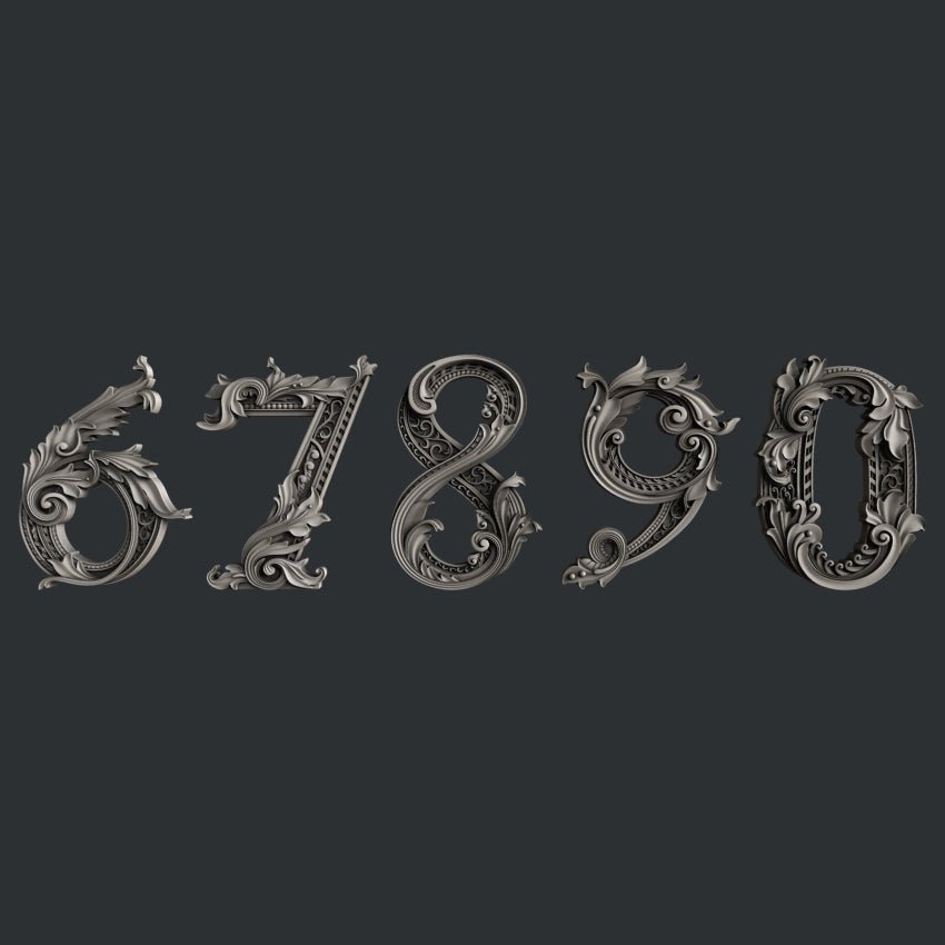 67890 Monograms silicone mold by Zuri
