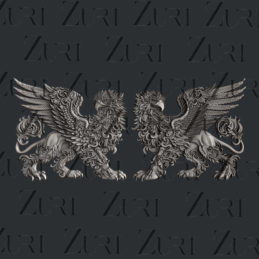 Baroque Griffins Set 1 Silicone Mold by Zuri Designs