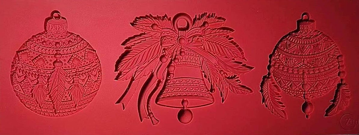 Bohemian Christmas Ornaments silicone mold by Zuri Designs