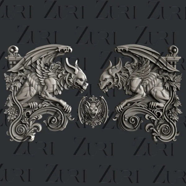 Gargoyle Set 1 Silicone Mold by Zuri Designs