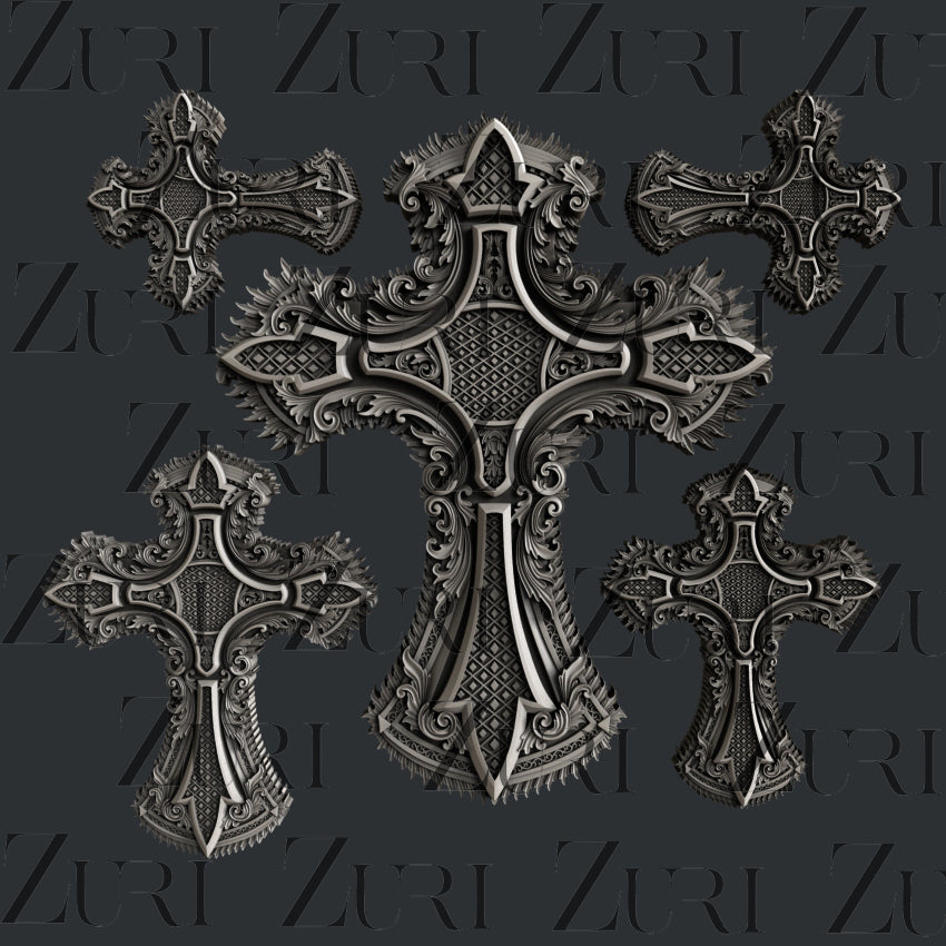 Ornate Crosses silicone mold by Zuri Designs is perfect for resin, clay, chocolate, fondant and more.