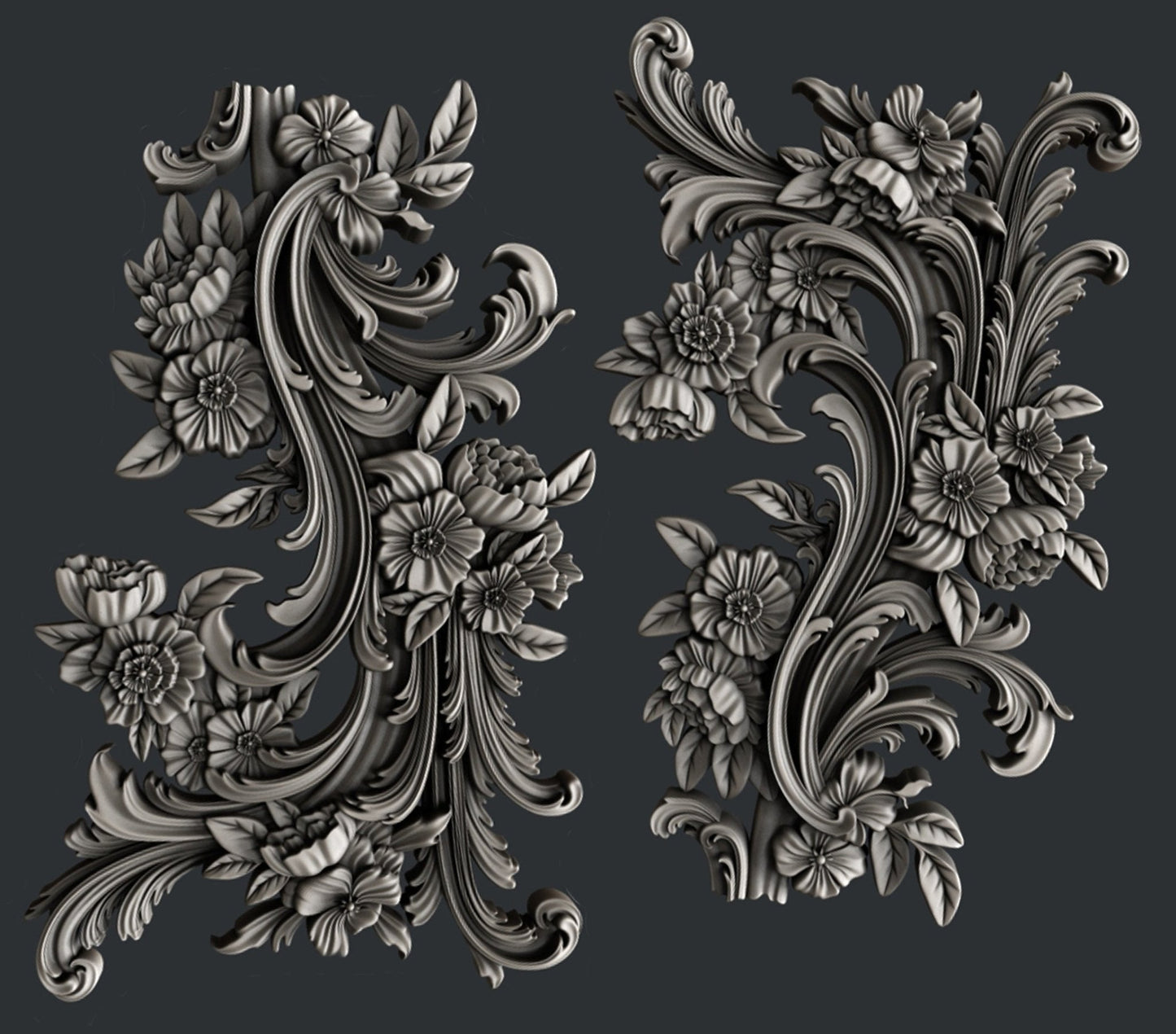 Flourishes Set 1 small silicone mold by Zuri