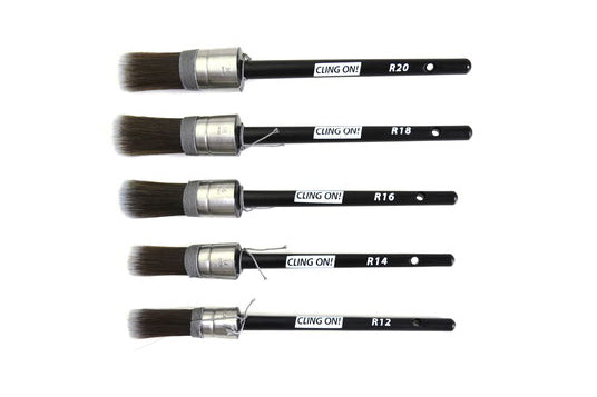 Cling-On Round Brush Collection with R20, R18, R16, R14 and R12 Cling On Brushes