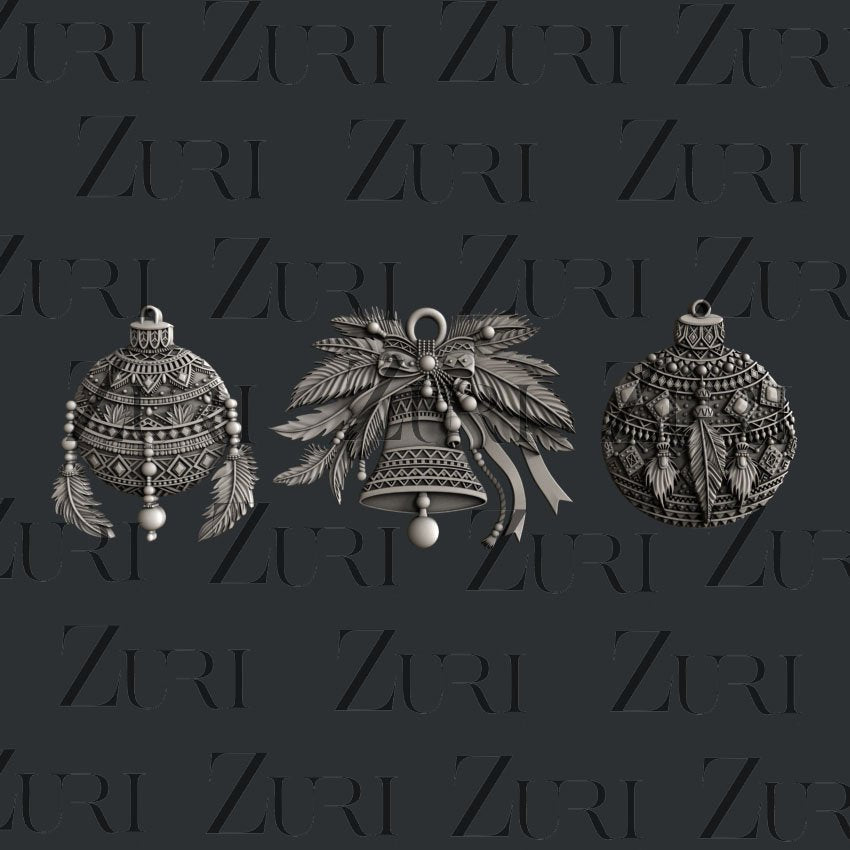 Bohemian Christmas Ornaments silicone mold by Zuri Designs