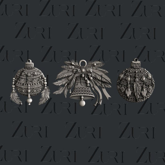 Bohemian Christmas Ornaments silicone mold by Zuri Designs