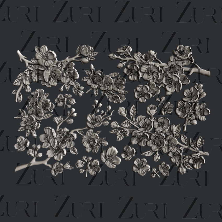 Cherry Blossoms Set 2 Small Silicone Mold by Zuri Designs