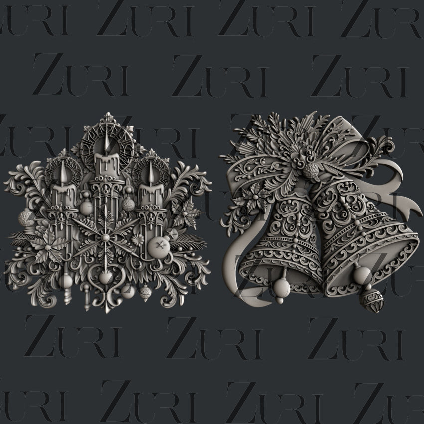 Christmas Decorations Silicone Mold by Zuri Designs