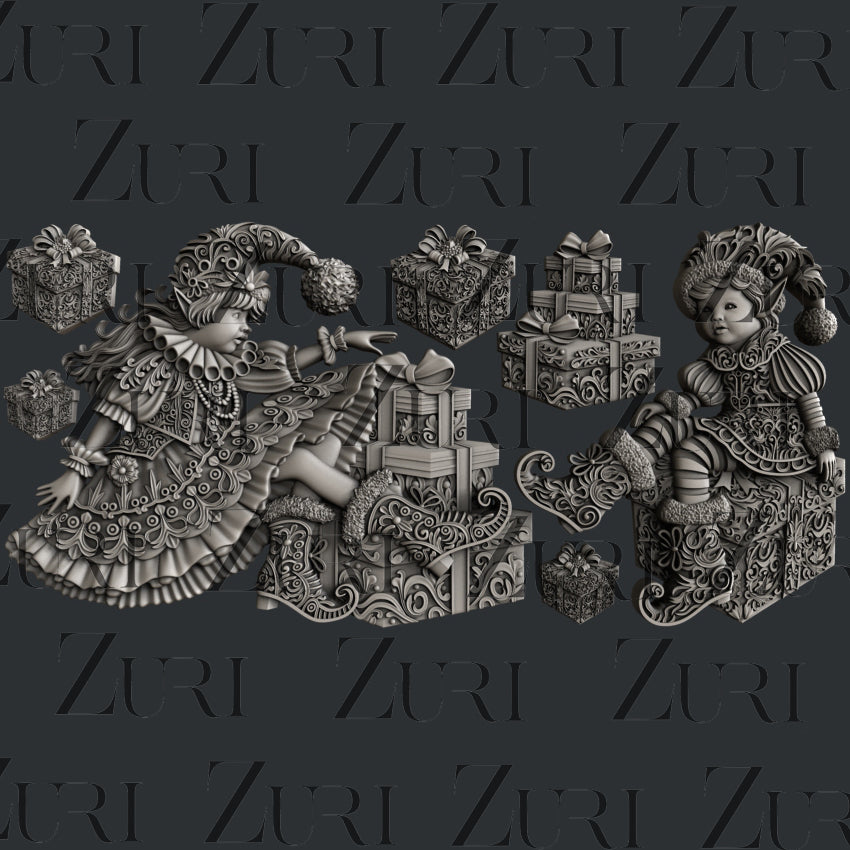 Christmas Elves Silicone Mold by Zuri Designs