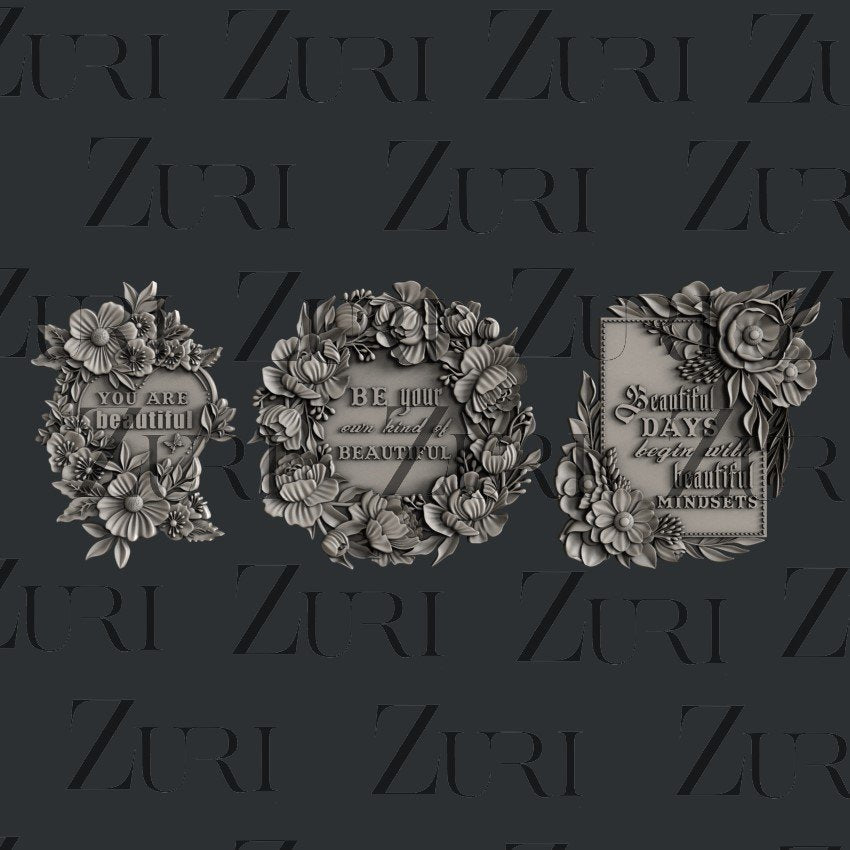 Floral Frames silicone mold by Zuri Designs is a set of three frames outlined with flowers.  Great for any DIY Craft, mixed media, or junk journal project. 
