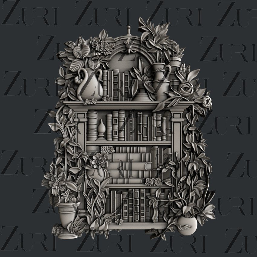 Floral Bookcase Silicone Mould by Zuri Designs