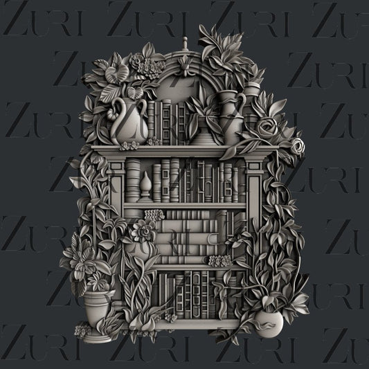 Floral Bookcase Silicone Mould by Zuri Designs