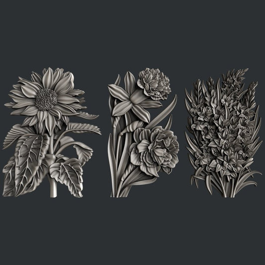 Flower Blooms Silicone Mold by Zuri Designs is a set of three blooming flowers which is great for resin, clay, fondant, chocolate and more!