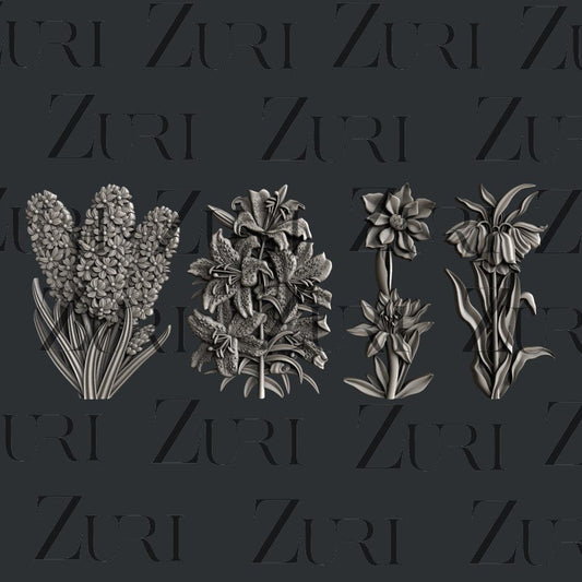 Flower Blooms Silicone Mold by Zuri Designs is a set of four blooming flowers which is great for resin, clay, fondant, chocolate and more!