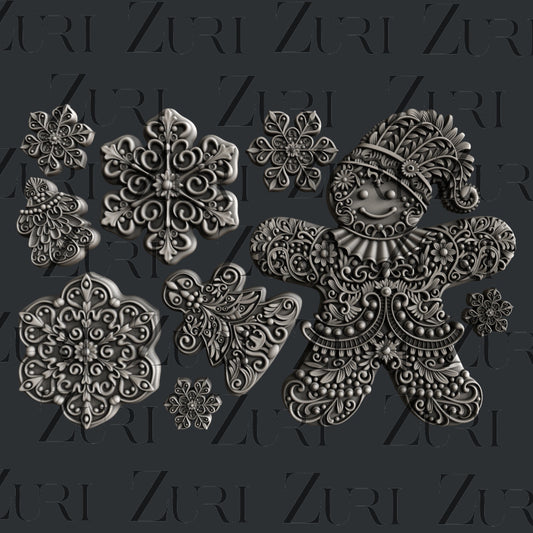 Gingerbread Cookies Silicone Mold by Zuri Designs