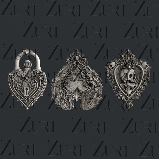 Gothic Hearts Silicone Mould by Zuri Designs