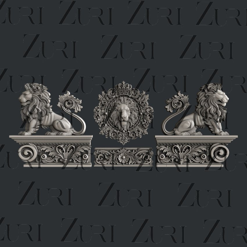 Baroque Lions silicone mold by Zuri Designs
