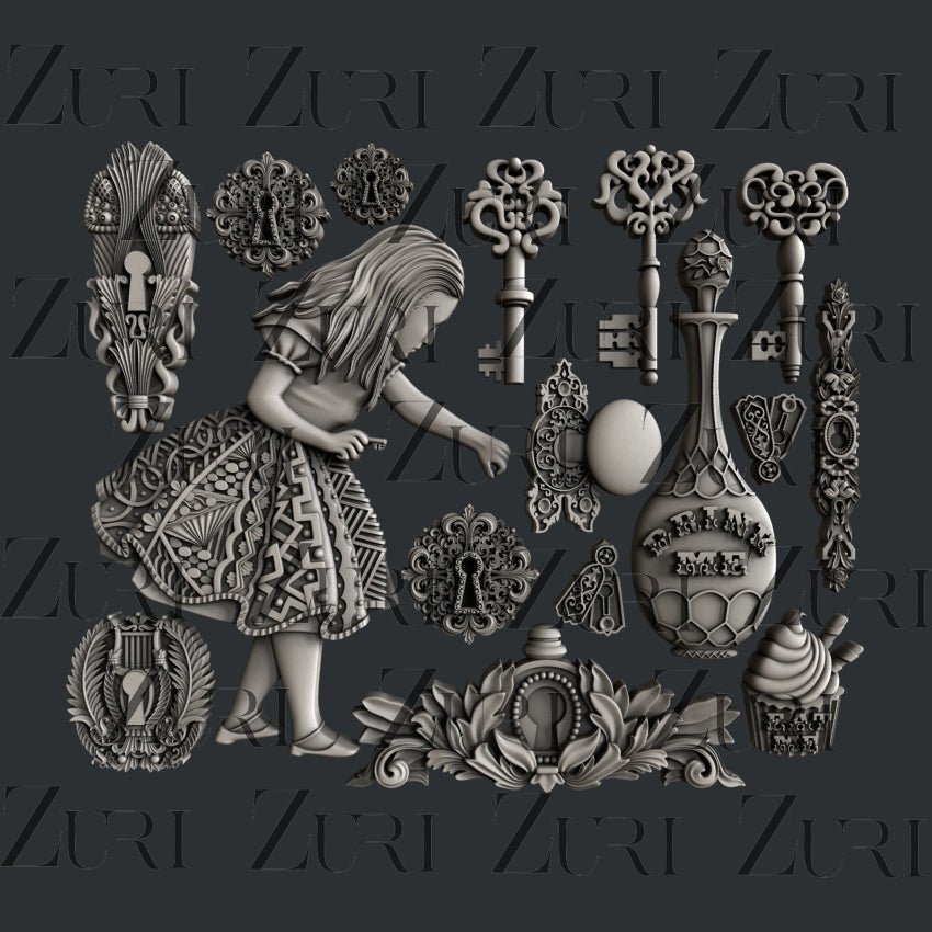 Alice's Keys silicone mold by Zuri