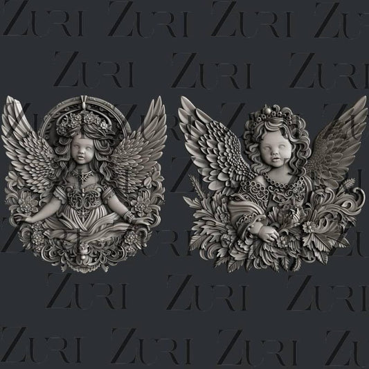 Cherub Twins Silicone Mould by Zuri Designs