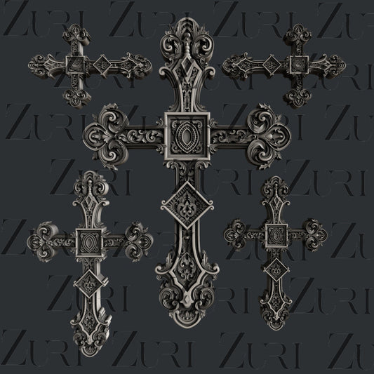 Ornate Crosses silicone mold by Zuri Designs is perfect for resin, clay, chocolate, fondant and more! 