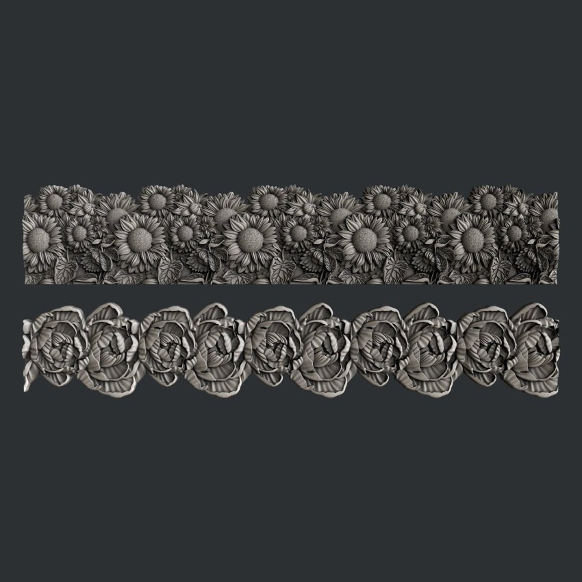 Floral Borders 1 silicone mold by Zuri