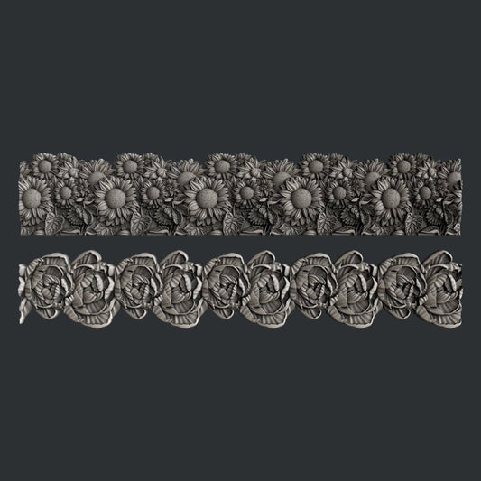 Floral Borders 1 silicone mold by Zuri