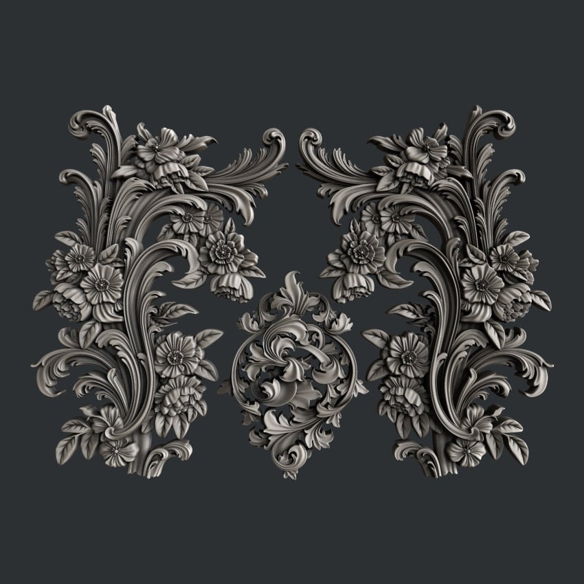 Flourishes Set 1 large silicone mold by Zuri