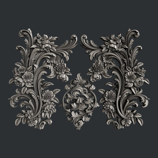 Flourishes Set 1 large silicone mold by Zuri
