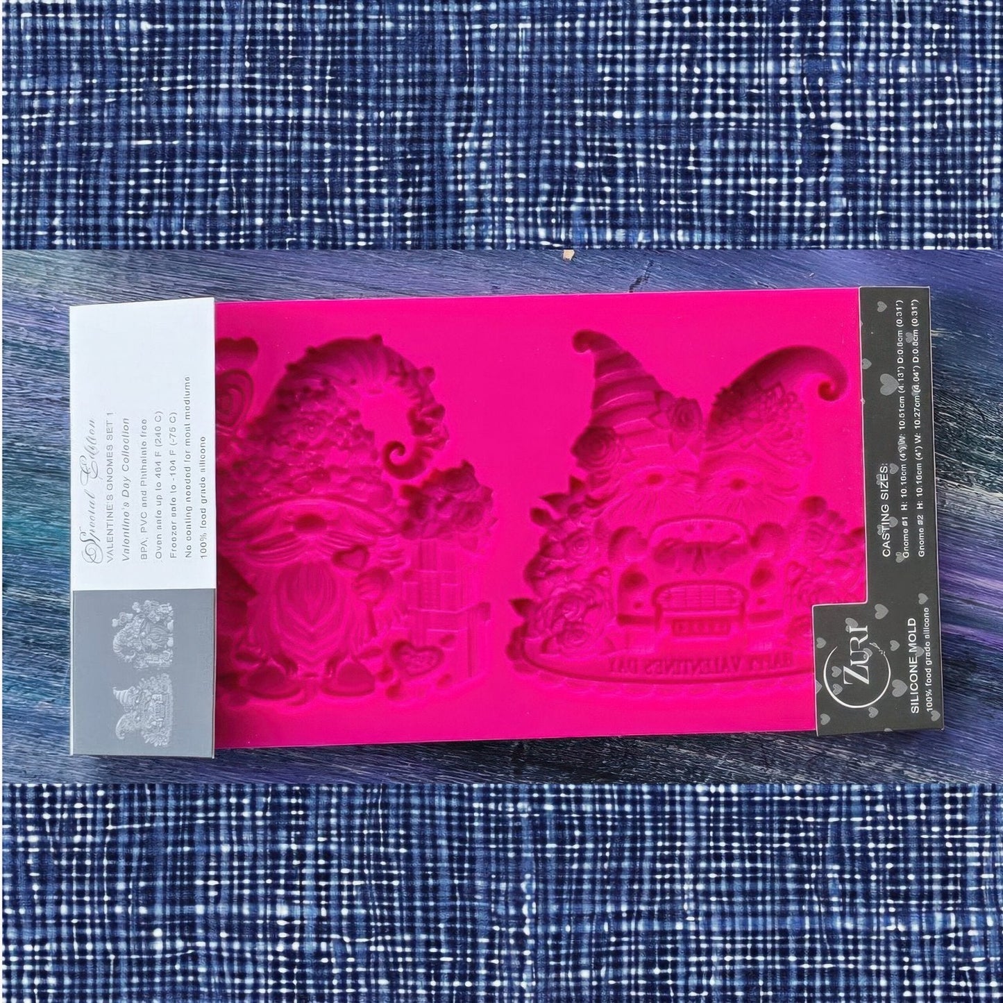 Valentines Gnomes Set 1 silicone mold by Zuri Designs
