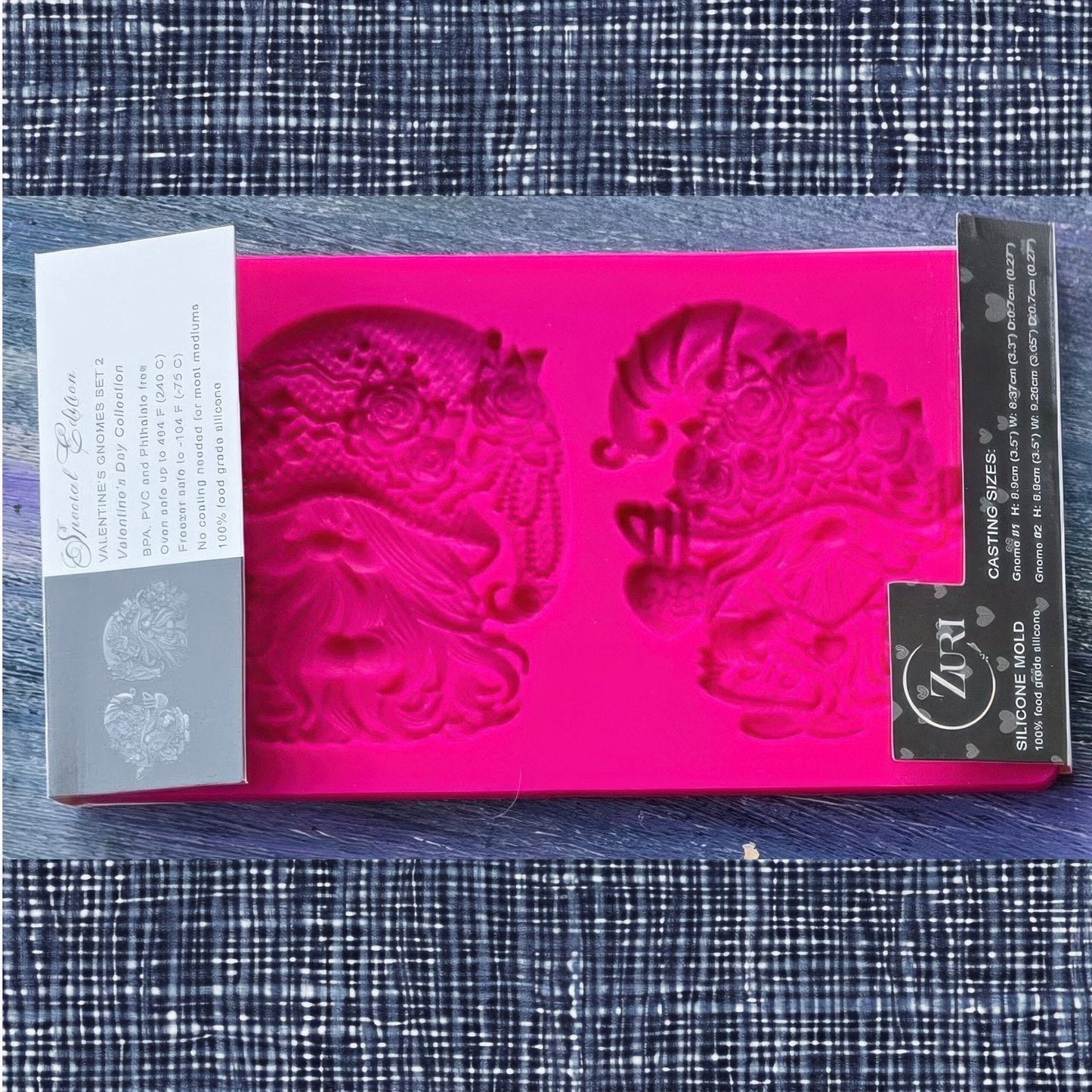 Valentines Gnomes Set 2 silicone mold by Zuri Designs