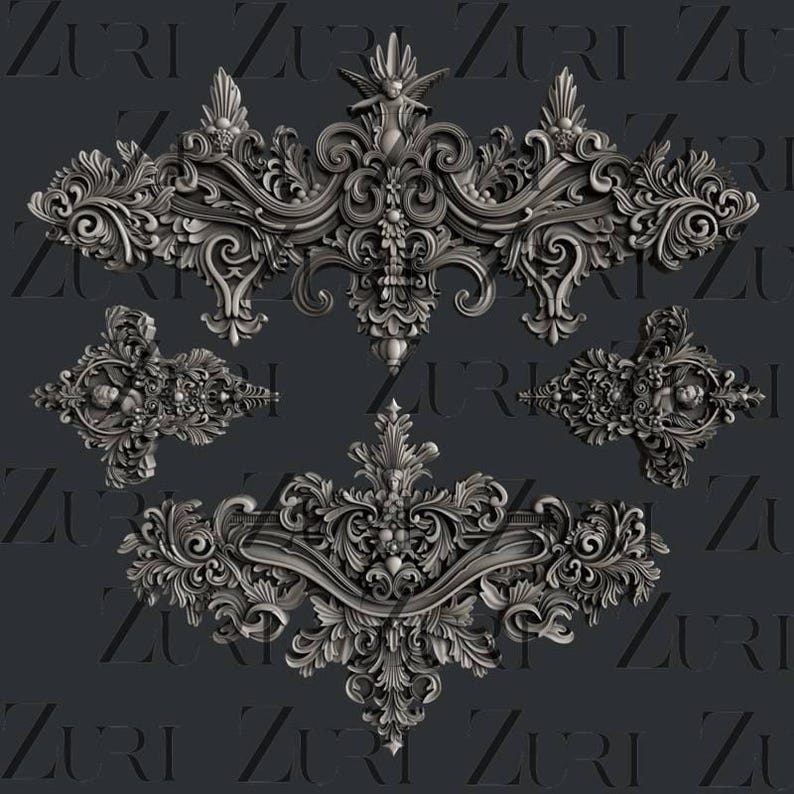 Baroque Ornaments silicone mold by Zuri Designs