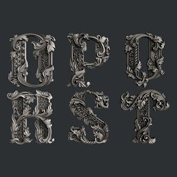 OPQRST Monograms silicone mold by Zuri