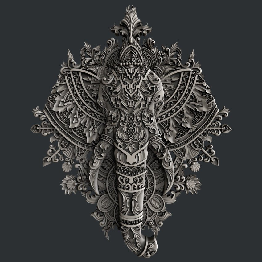 Ornate Elephant silicone mold by Zuri