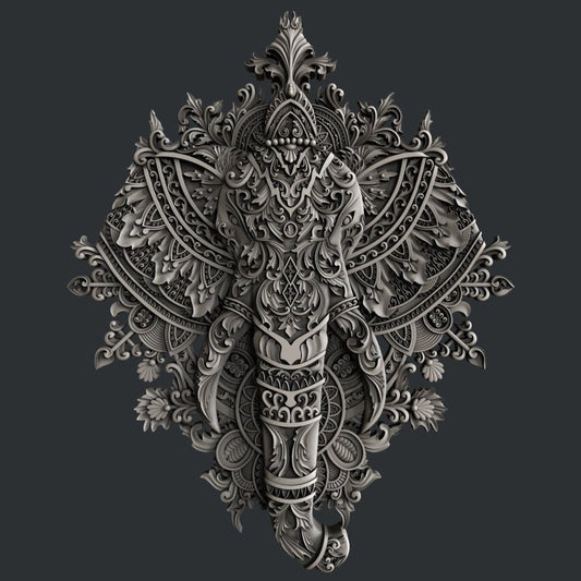 Ornate Elephant silicone mold by Zuri