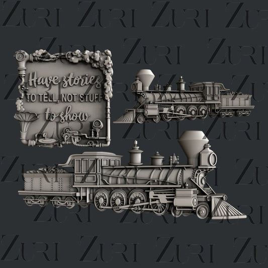 Steampunk Locomotive 1 Silicone Mold by Zuri