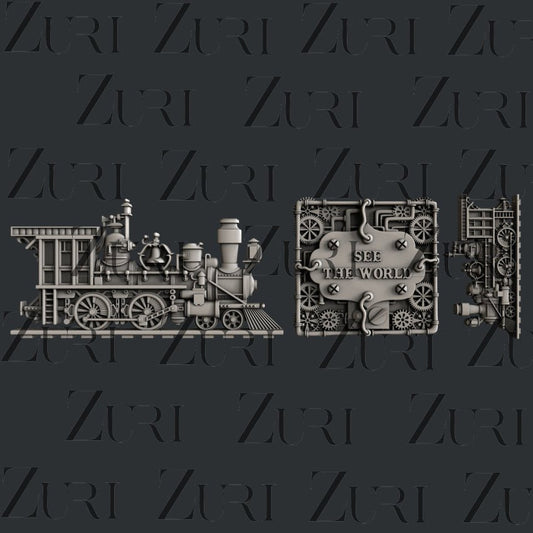 Steampunk Locomotive 2 Silicone Mold by Zuri