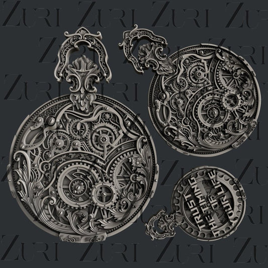 Steampunk Pocket Watch 1 Silicone Mold by Zuri